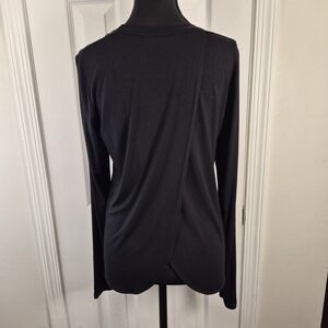 Marine Layer Long Sleeve Black Top Flowy Back Size S Elevated Basic Althleisure